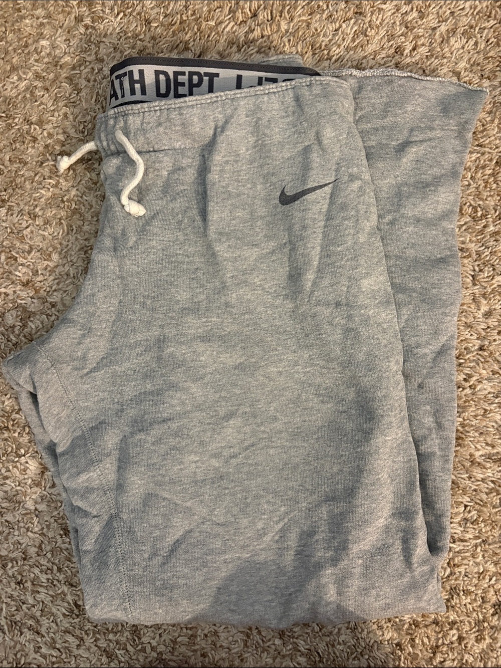 Nike Gray Sweatpants with Swoosh Detail